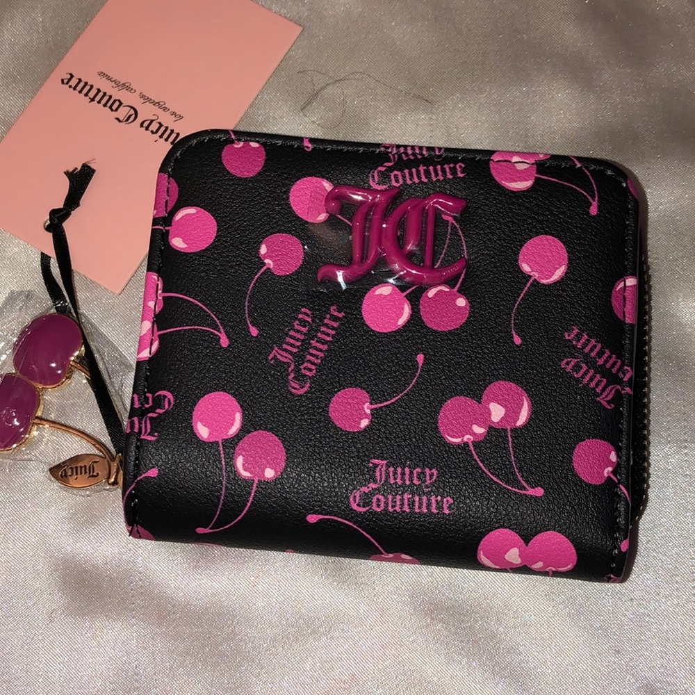 Juicy Couture Black Multi Liquorice Cherry On Top Small ZA Bifold Wallet NWT - Picture 16 of 16